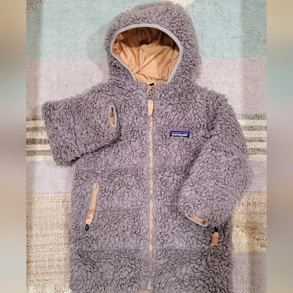 Patagonia Gray Fleece Hooded Jacket - Picture 1 of 4